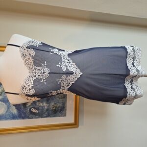 Wacoal / Intimissimi Navy Sheer Lace Chemise